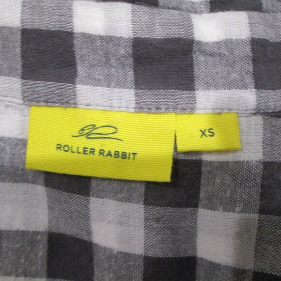 Roberta Roller Rabbit Check & Ikat Print Long Sleeve V-Neck Shirt - Picture 6 of 7